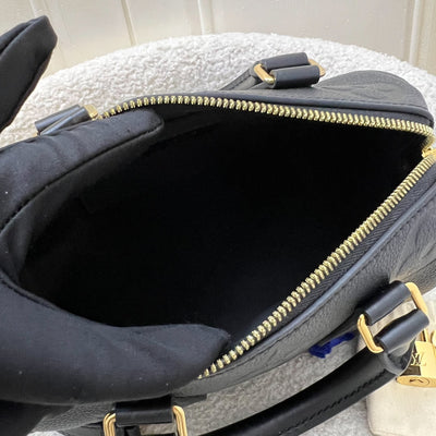 LV Louis Vuitton Speedy Bandouliere 20 in Black Monogram Empreinte Leather and GHW (Model: M58953)