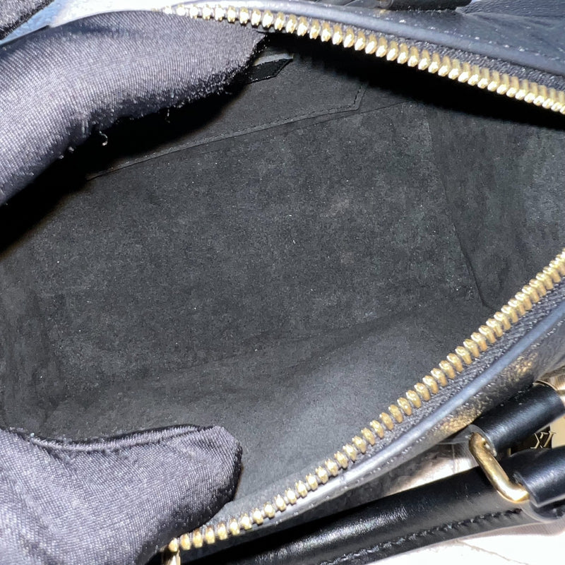 LV Louis Vuitton Speedy Bandouliere 20 in Black Monogram Empreinte Leather and GHW (Model: M58953)