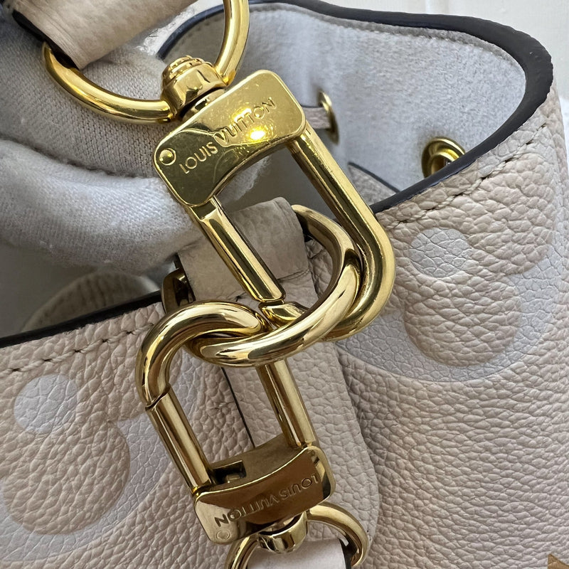 LV NéoNoé BB in By the Pool Gradient Beige Empreinte Leather and GHW (Model: M45716)