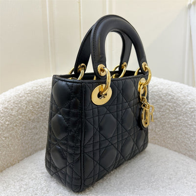 Dior Mini Lady Dior in Black Lambskin and GHW