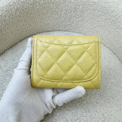 Chanel Classic XL Card Holder in Iridescent Yellow Caviar LGHW