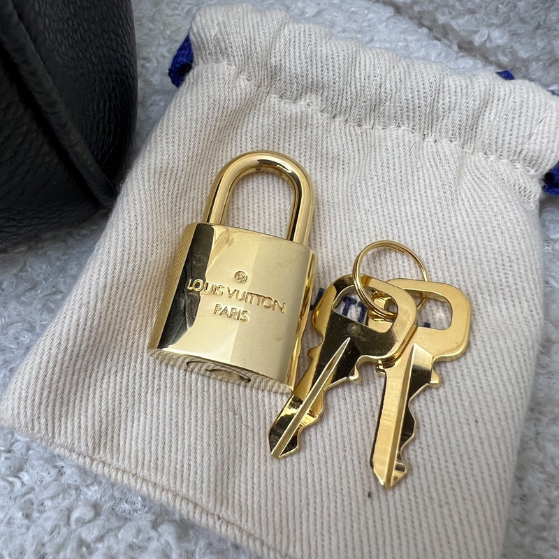 LV Louis Vuitton Speedy Bandouliere 20 in Black Monogram Empreinte Leather and GHW (Model: M58953)