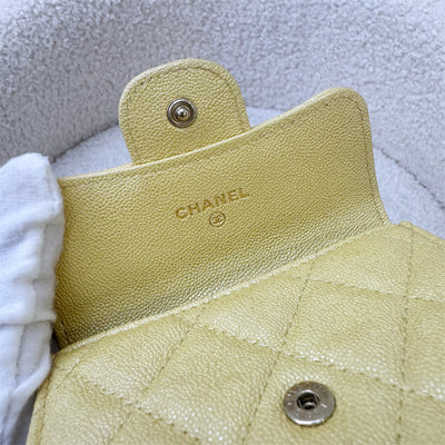 Chanel Classic XL Card Holder in Iridescent Yellow Caviar LGHW