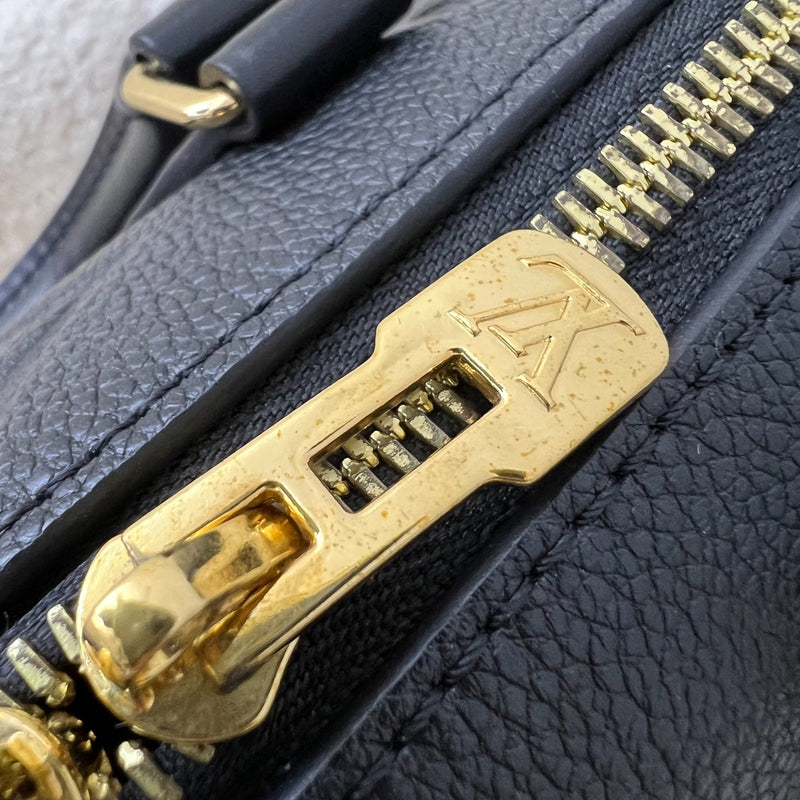 LV Louis Vuitton Speedy Bandouliere 20 in Black Monogram Empreinte Leather and GHW (Model: M58953)