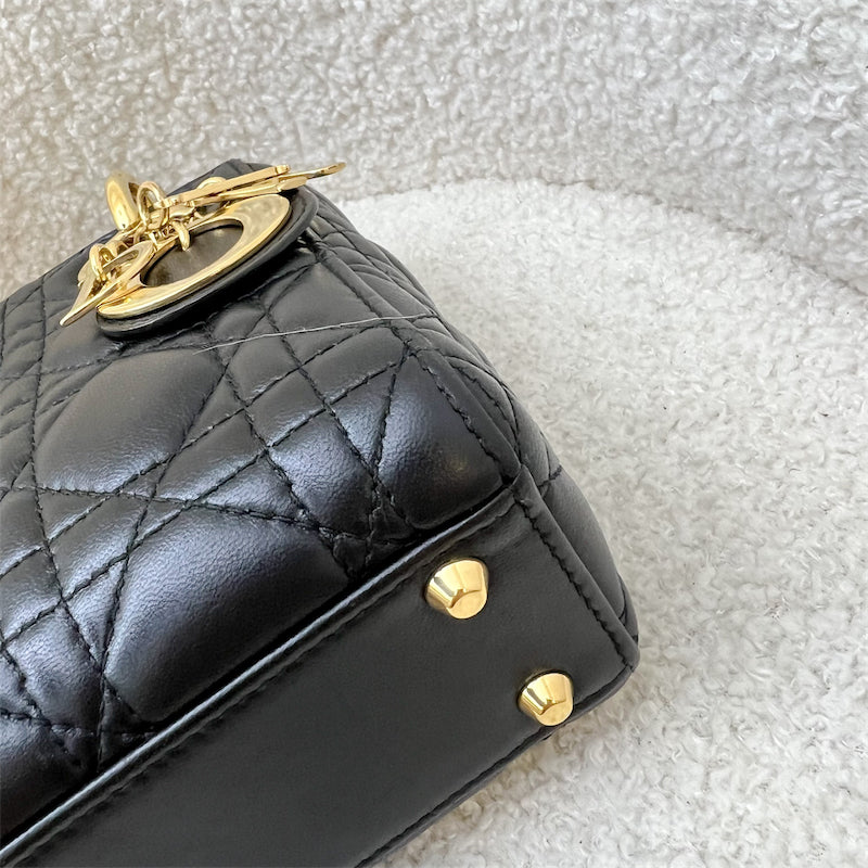 Dior Mini Lady Dior in Black Lambskin and GHW