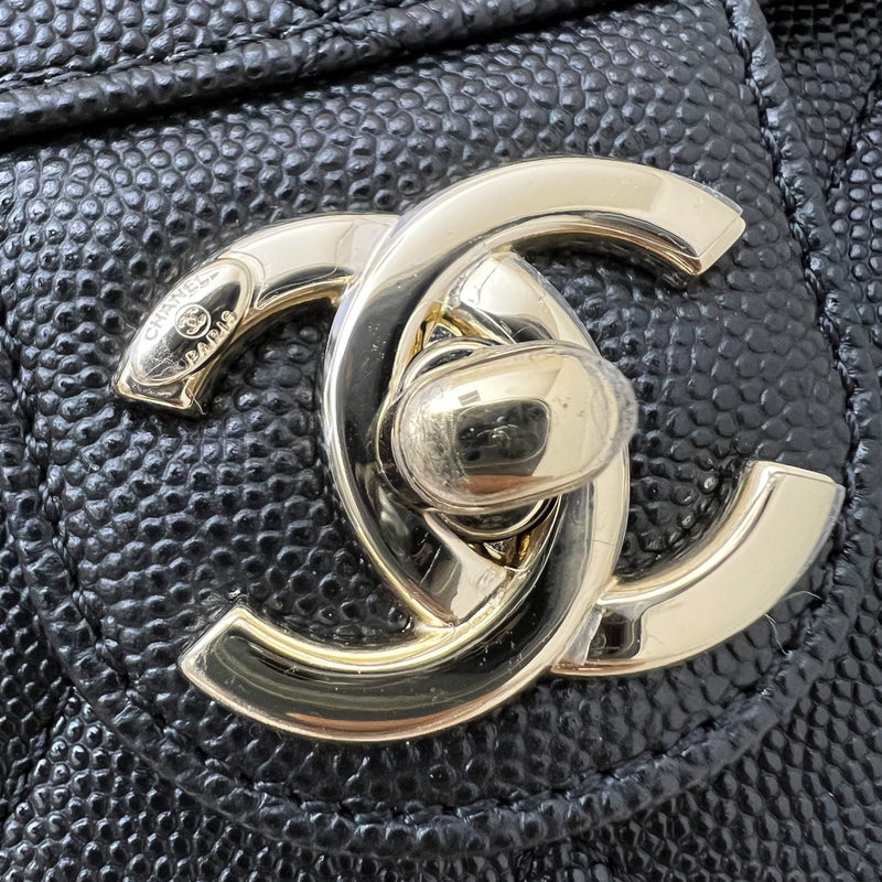 Chanel 22C Like-A-Wallet Flap Bag in Black Caviar and SHW (Model: AS3003)