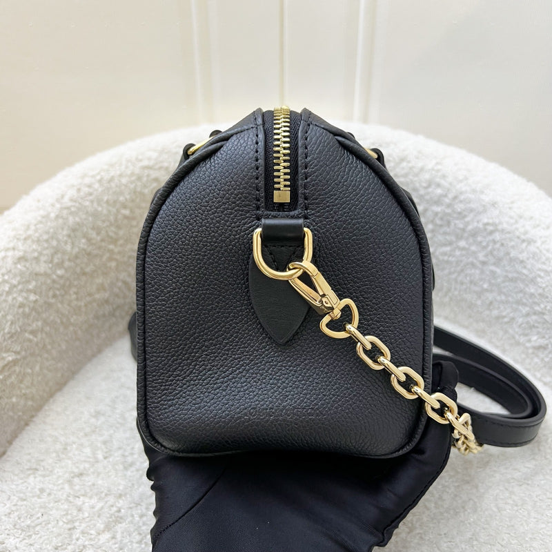 LV Louis Vuitton Speedy Bandouliere 20 in Black Monogram Empreinte Leather and GHW (Model: M58953)
