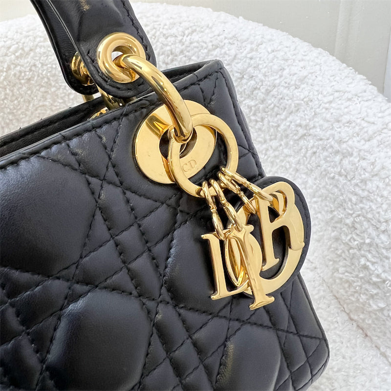 Dior Mini Lady Dior in Black Lambskin and GHW