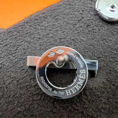 Hermes Finesse Earrings Paved with Diamonds in 18K White Gold