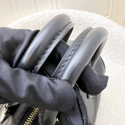 LV Louis Vuitton Speedy Bandouliere 20 in Black Monogram Empreinte Leather and GHW (Model: M58953)