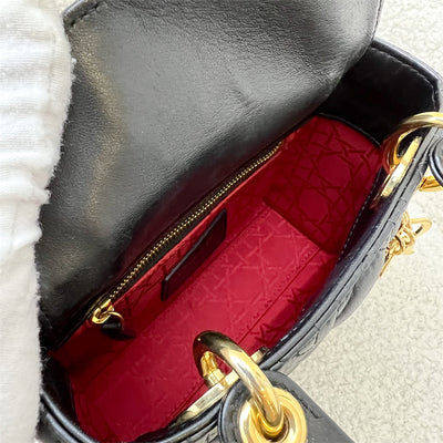 Dior Mini Lady Dior in Black Lambskin and GHW