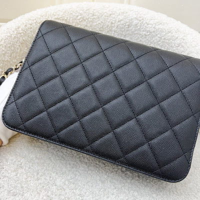 Chanel 22C Like-A-Wallet Flap Bag in Black Caviar and SHW (Model: AS3003)