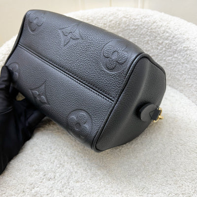 LV Louis Vuitton Speedy Bandouliere 20 in Black Monogram Empreinte Leather and GHW (Model: M58953)