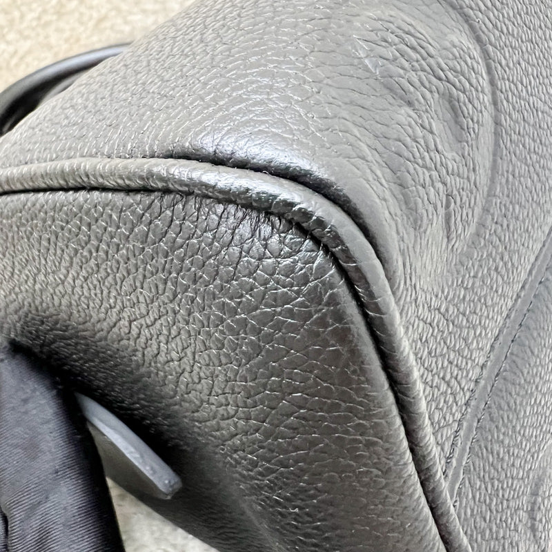 LV Louis Vuitton Speedy Bandouliere 20 in Black Monogram Empreinte Leather and GHW (Model: M58953)