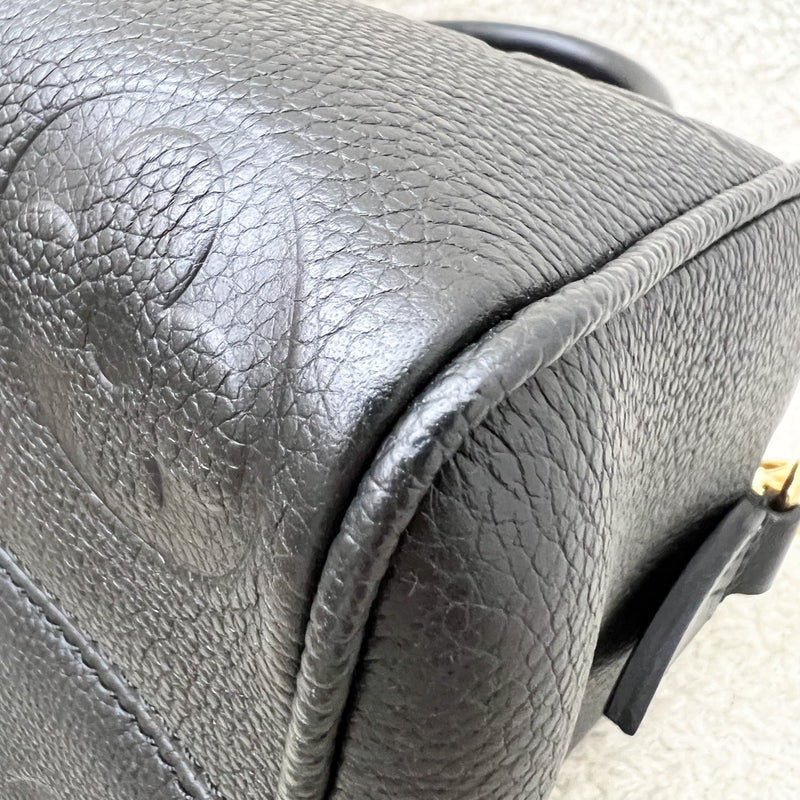 LV Louis Vuitton Speedy Bandouliere 20 in Black Monogram Empreinte Leather and GHW (Model: M58953)