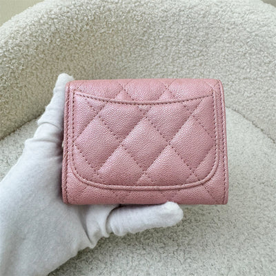 Chanel Classic XL Card Holder in Iridescent Pink Caviar LGHW