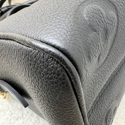 LV Louis Vuitton Speedy Bandouliere 20 in Black Monogram Empreinte Leather and GHW (Model: M58953)