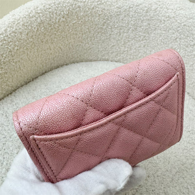 Chanel Classic XL Card Holder in Iridescent Pink Caviar LGHW