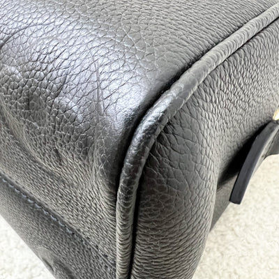 LV Louis Vuitton Speedy Bandouliere 20 in Black Monogram Empreinte Leather and GHW (Model: M58953)