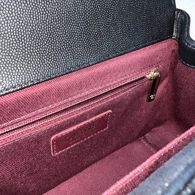 Chanel Small Business Affinity Flap in Black Caviar and LGHW