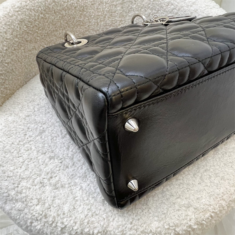 Dior Medium Lady Dior in Black Lambskin and SHW