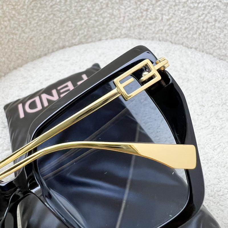 Fendi Black Sunglasses with Gold Arms (Comes with Black Fendi Pouch)