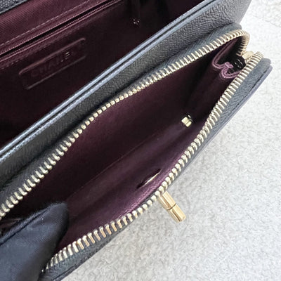 Chanel Small Business Affinity Flap in Black Caviar and LGHW