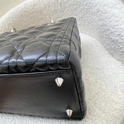 Dior Medium Lady Dior in Black Lambskin and SHW