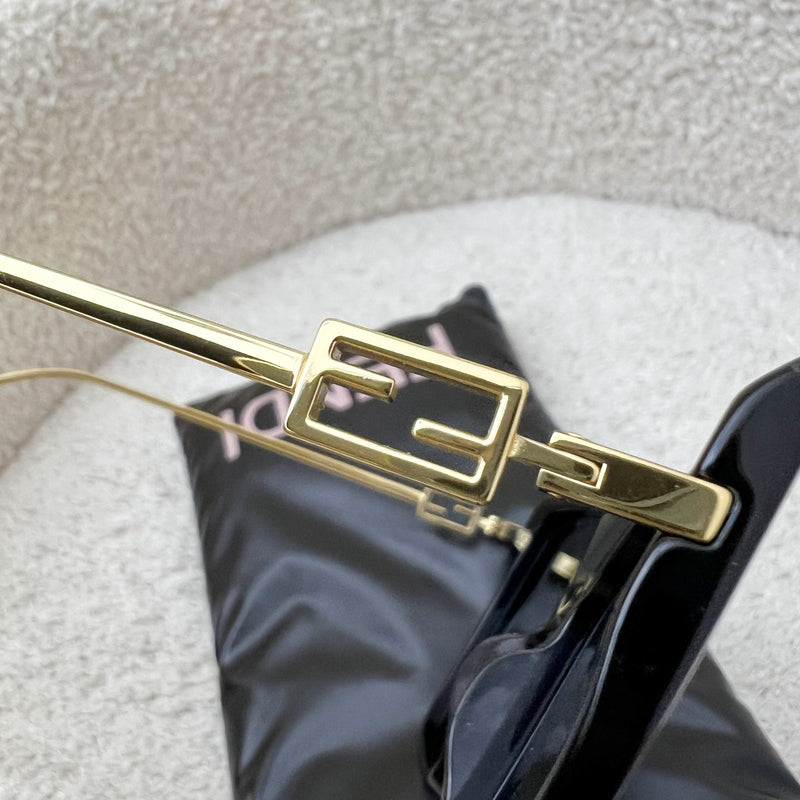 Fendi Black Sunglasses with Gold Arms (Comes with Black Fendi Pouch)