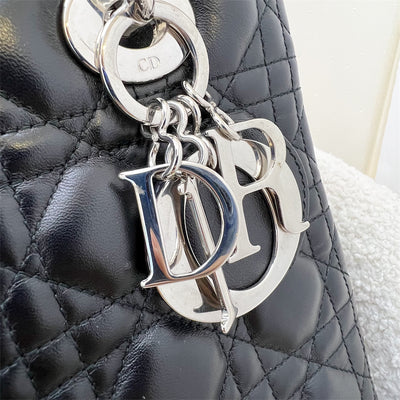 Dior Medium Lady Dior in Black Lambskin and SHW