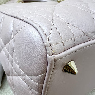 Dior Medium Lady Dior in Iridescent Lotus Pink Lambskin and LGHW (New Flap Closure) (Model: M0565OBDU)