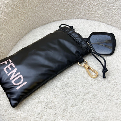 Fendi Black Sunglasses with Gold Arms (Comes with Black Fendi Pouch)