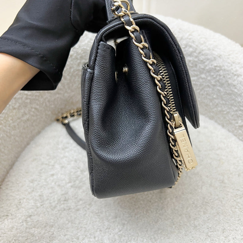 Chanel Small Business Affinity Flap in Black Caviar and LGHW