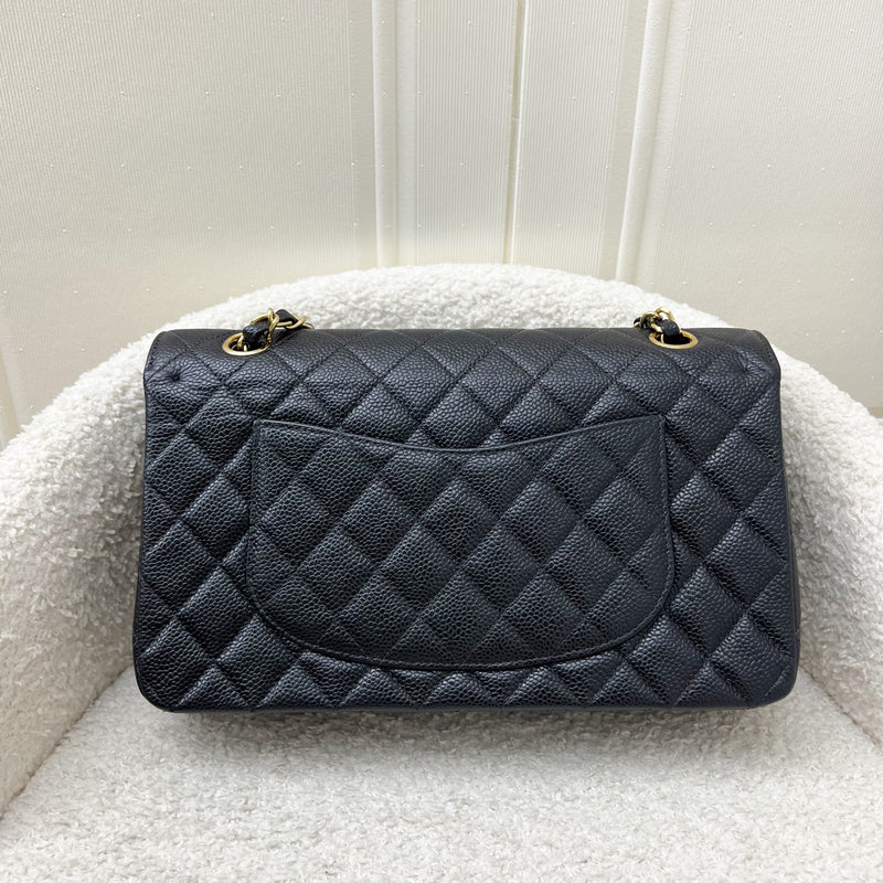 Chanel Vintage Medium Classic Flap CF in Black Caviar and 24K Gold-Plated HW