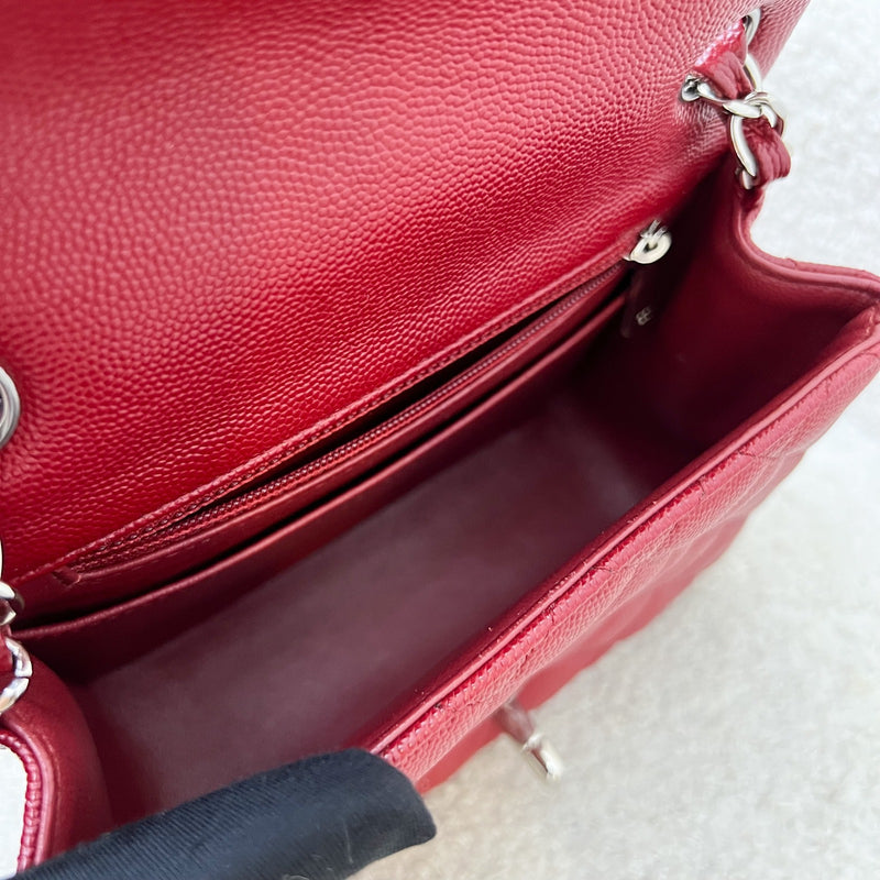 Chanel Classic Square Mini Flap in Red Caviar and SHW