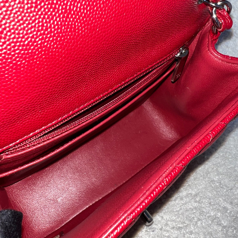 Chanel Classic Square Mini Flap in Red Caviar and SHW