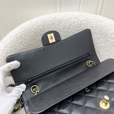 Chanel Vintage Medium Classic Flap CF in Black Caviar and 24K Gold-Plated HW