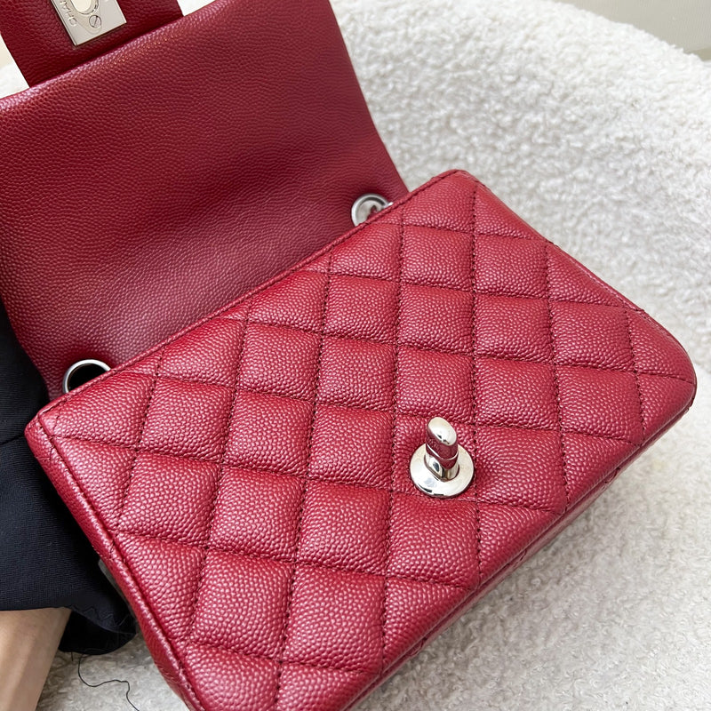 Chanel Classic Square Mini Flap in Red Caviar and SHW