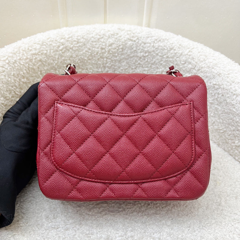 Chanel Classic Square Mini Flap in Red Caviar and SHW
