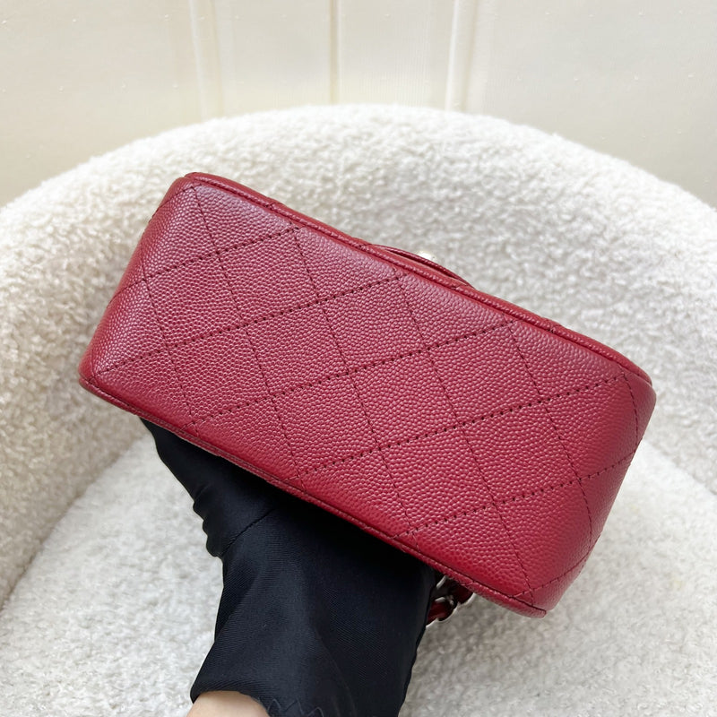 Chanel Classic Square Mini Flap in Red Caviar and SHW