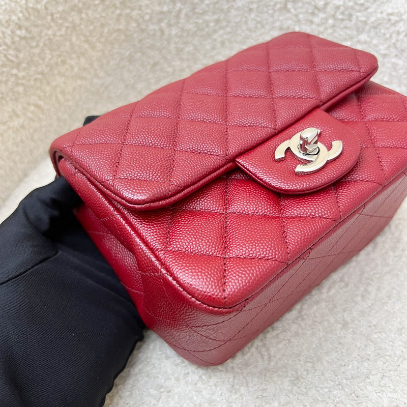 Chanel Classic Square Mini Flap in Red Caviar and SHW