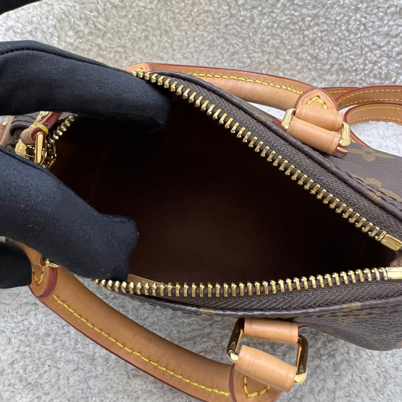 LV Nano Speedy in Monogram Canvas and GHW (Model: M81085)