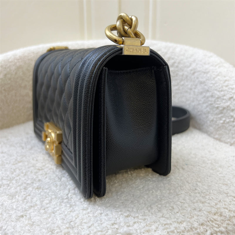 Chanel Small 20cm Boy Flap in Black Caviar and AGHW