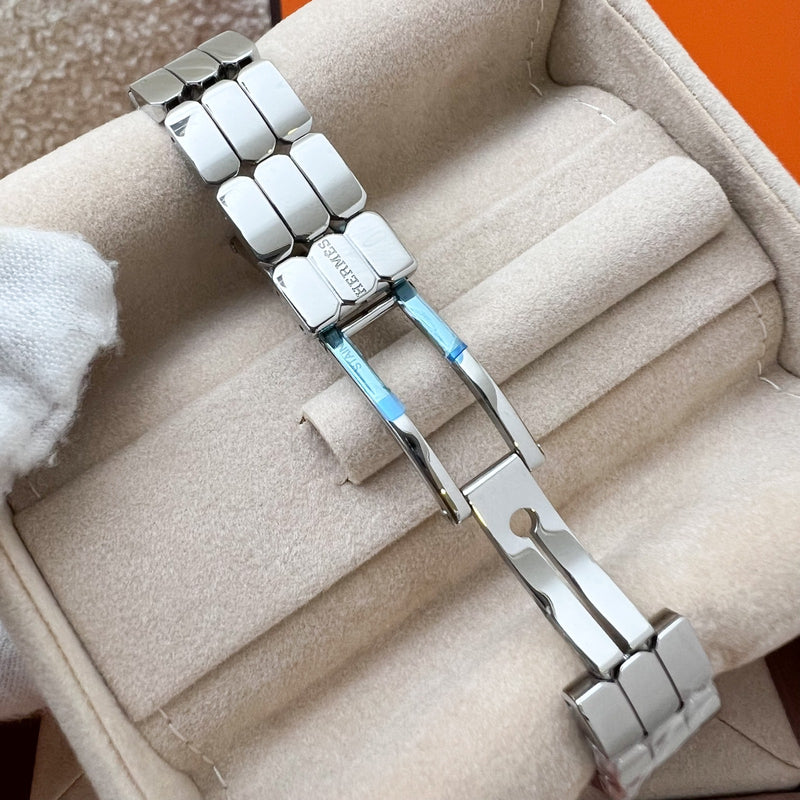 Hermes Mini Model Kelly Watch in Stainless Steel and White Dial