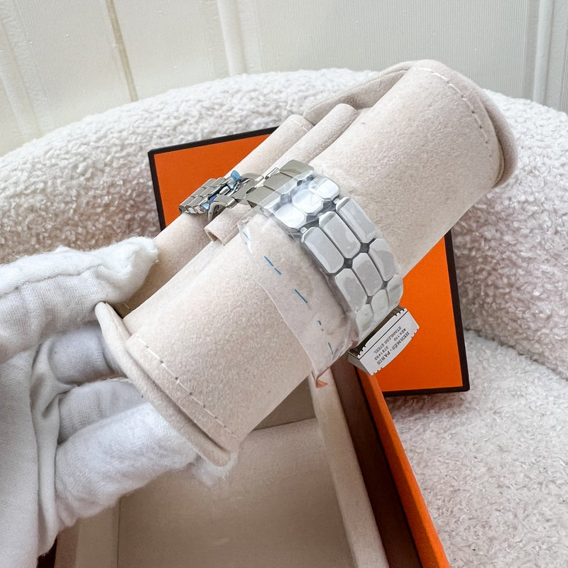 Hermes Mini Model Kelly Watch in Stainless Steel and White Dial