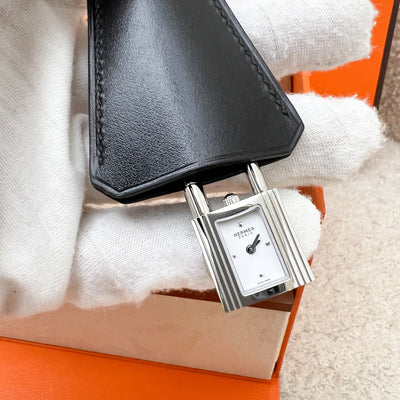Hermes Mini Model Kelly Watch in Stainless Steel and White Dial