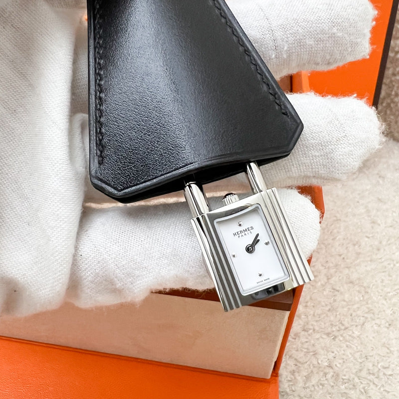Hermes Mini Model Kelly Watch in Stainless Steel and White Dial