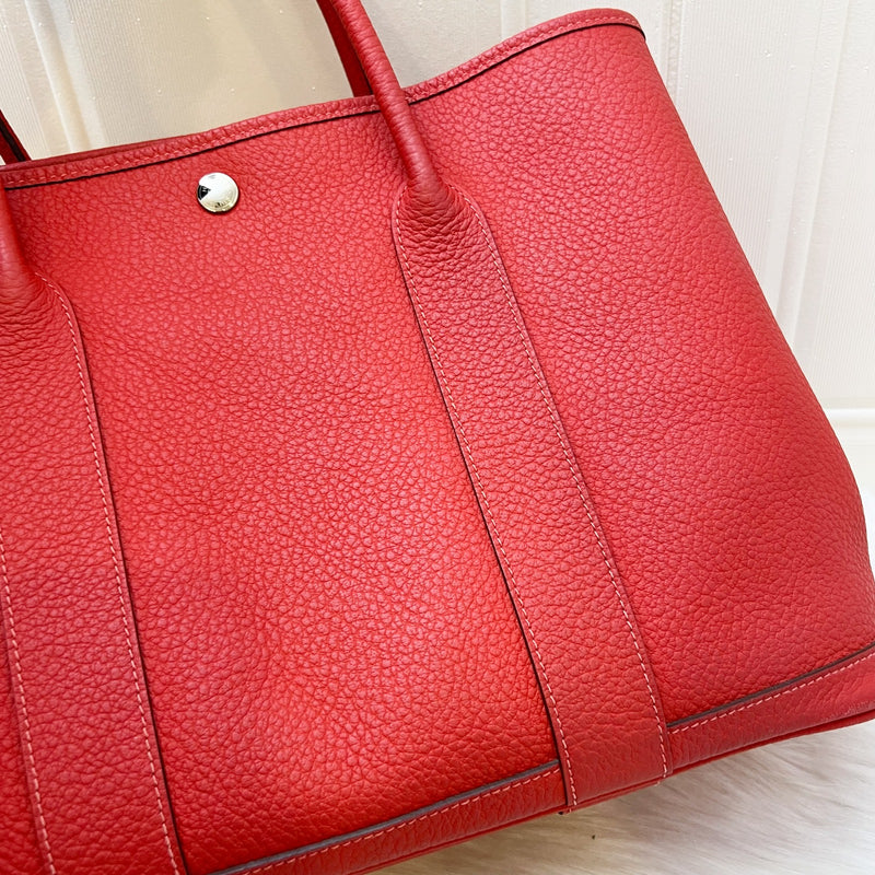 Hermes Garden Party 36 in Rouge Pivoine Negonda Leather and SHW