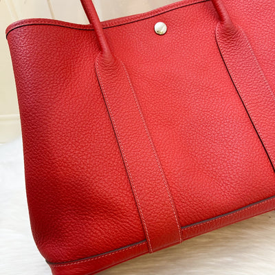 Hermes Garden Party 36 in Rouge Pivoine Negonda Leather and SHW