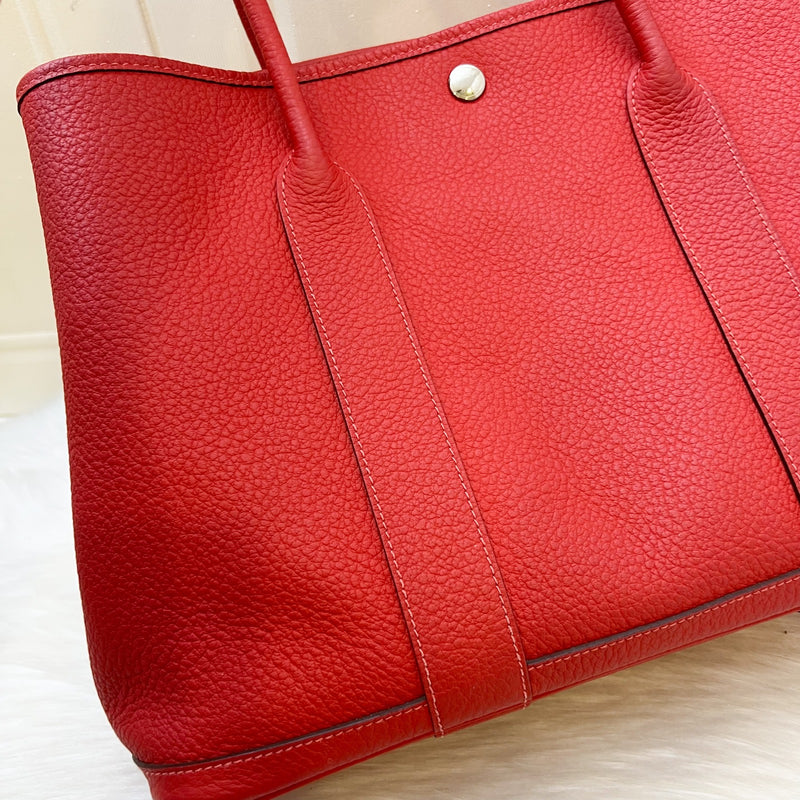 Hermes Garden Party 36 in Rouge Pivoine Negonda Leather and SHW